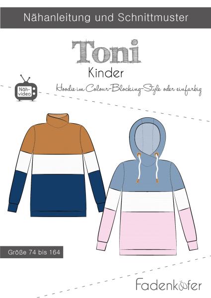 Fadenkäfer Papierschnittmuster Toni Kinder Hoodie